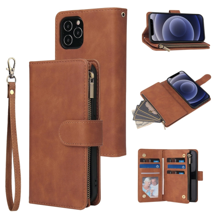 Multifunctional Retro Frosted Horizontal Flip Leather Case with Card Slot & Holder & Zipper Wallet & Photo Frame & Lanyard, For iPhone 12 Pro Max, For iPhone 12 / 12 Pro, For iPhone 12 mini, For Samsung Galaxy A11