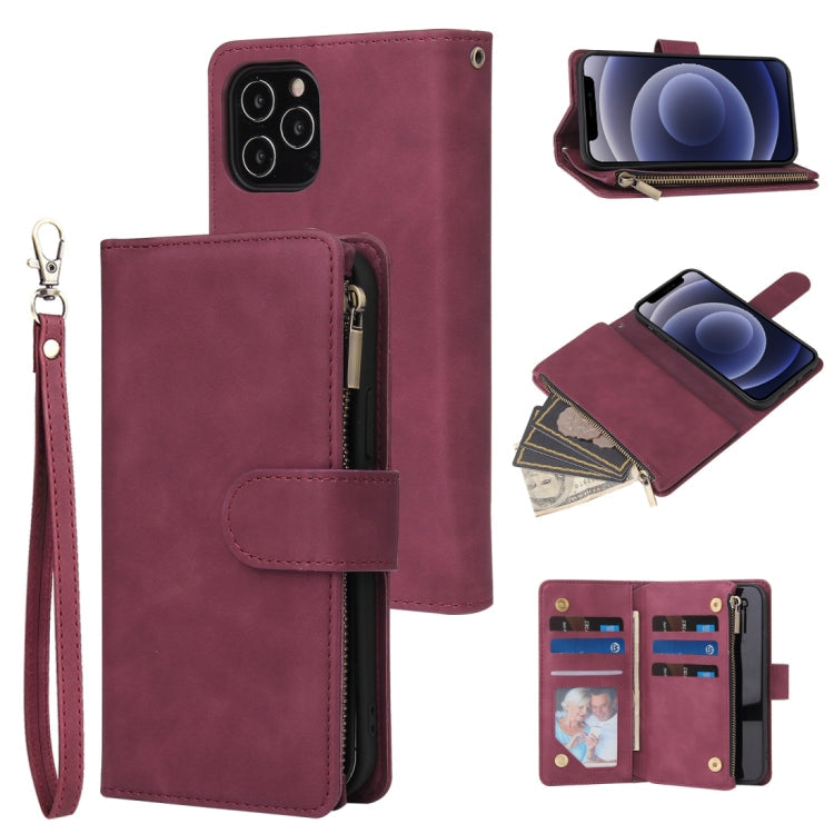 Multifunctional Retro Frosted Horizontal Flip Leather Case with Card Slot & Holder & Zipper Wallet & Photo Frame & Lanyard, For iPhone 12 Pro Max, For iPhone 12 / 12 Pro, For iPhone 12 mini, For Samsung Galaxy A11