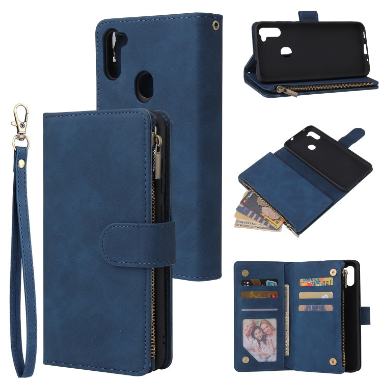 Multifunctional Retro Frosted Horizontal Flip Leather Case with Card Slot & Holder & Zipper Wallet & Photo Frame & Lanyard, For iPhone 12 Pro Max, For iPhone 12 / 12 Pro, For iPhone 12 mini, For Samsung Galaxy A11