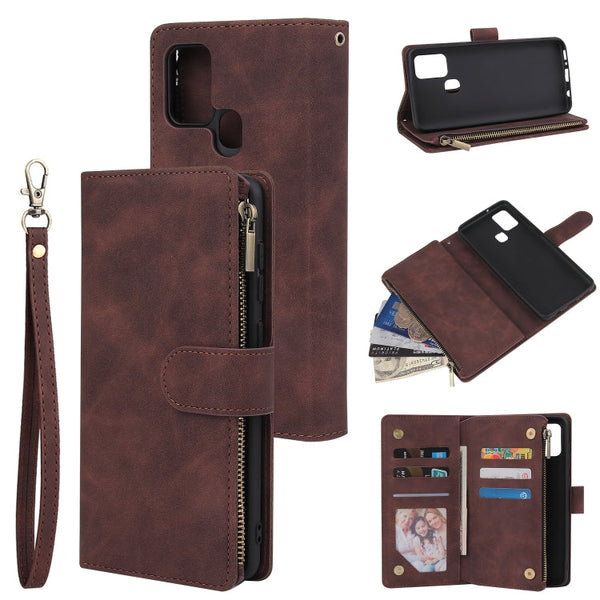 Multifunctional Retro Frosted Horizontal Flip Leather Case with Card Slot & Holder & Zipper Wallet & Photo Frame & Lanyard, For Samsung Galaxy A21s, For Samsung Galaxy Note20 Ultra, For Samsung Galaxy Note20