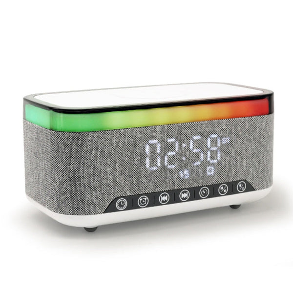 AEC S300 Portable 10W Power Multifunction Bluetooth Speaker Alarm Clock Wireless Charger, S300