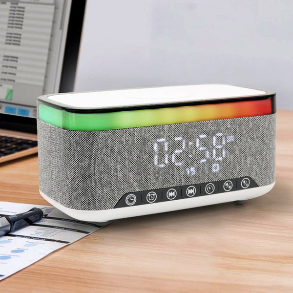 AEC S300 Portable 10W Power Multifunction Bluetooth Speaker Alarm Clock Wireless Charger, S300