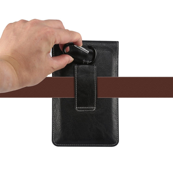 Elephant Texture Men Leisure Simple Universal Mobile Phone Waist Pack Leather Case with Card Slot, Suitable for 6.7-6.9 inch Smartphones, For iPhone 12 Pro Max