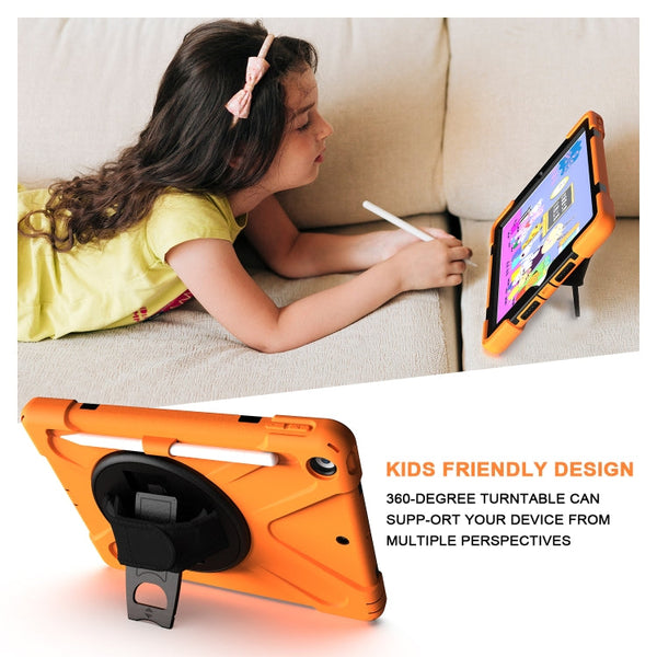 Shockproof Colorful Silicone + PC Protective Case with Holder & Shoulder Strap & Hand Strap & Pen Slot