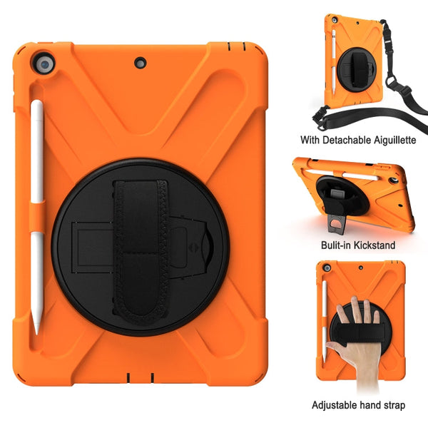 Shockproof Colorful Silicone + PC Protective Case with Holder & Shoulder Strap & Hand Strap & Pen Slot