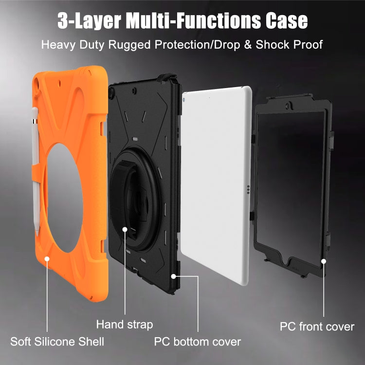 Shockproof Colorful Silicone + PC Protective Case with Holder & Shoulder Strap & Hand Strap & Pen Slot