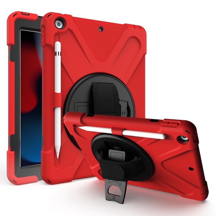 Shockproof Colorful Silicone + PC Protective Case with Holder & Shoulder Strap & Hand Strap & Pen Slot