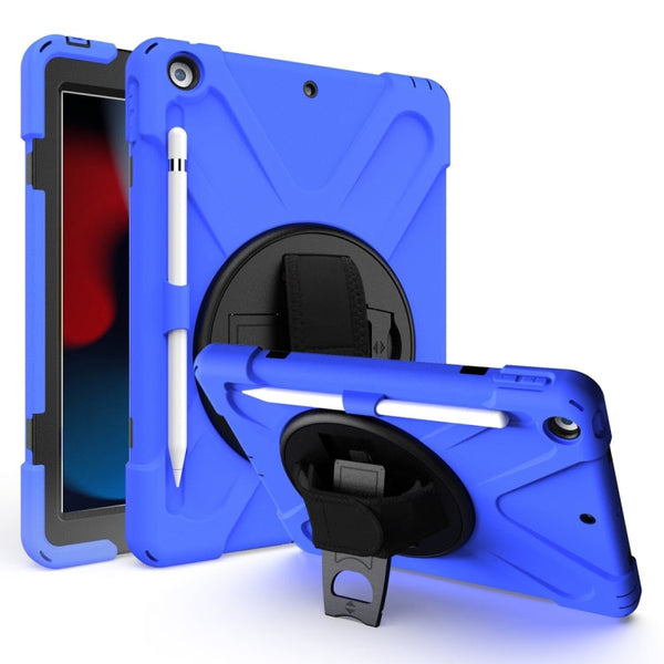 Shockproof Colorful Silicone + PC Protective Case with Holder & Shoulder Strap & Hand Strap & Pen Slot