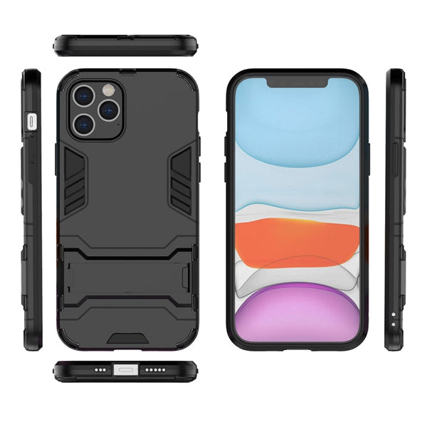 PC + TPU Shockproof Protective Case with Invisible Holder, For iPhone 12 / 12 Pro, For iPhone 12 mini, For OPPO Realme C11, For Vivo X50 Pro+, For Samsung Galaxy M01