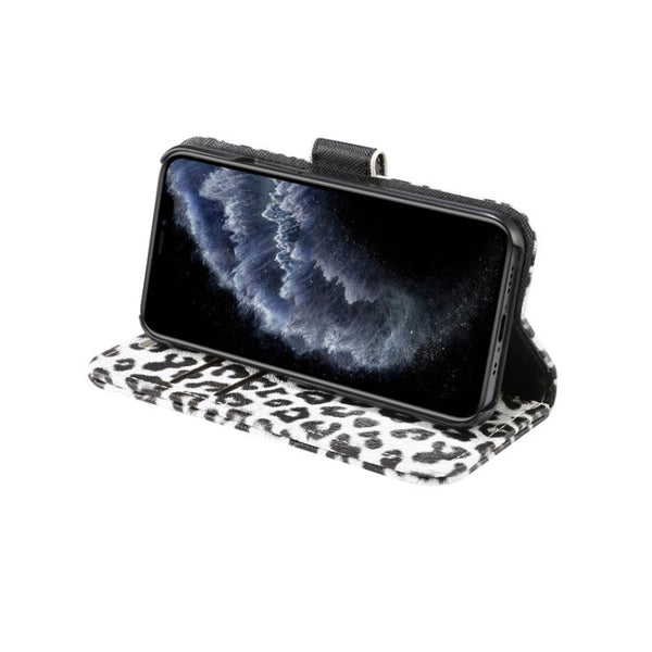 Leopard Print Pattern Horizontal Flip Leather Case with Card Slot and Holder