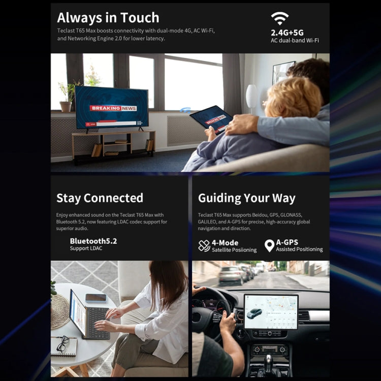 Teclast T65 Max Tablet PC 13 inch,  Android 14 MediaTek Helio G99 Octa Core, 4G LTE Dual SIM