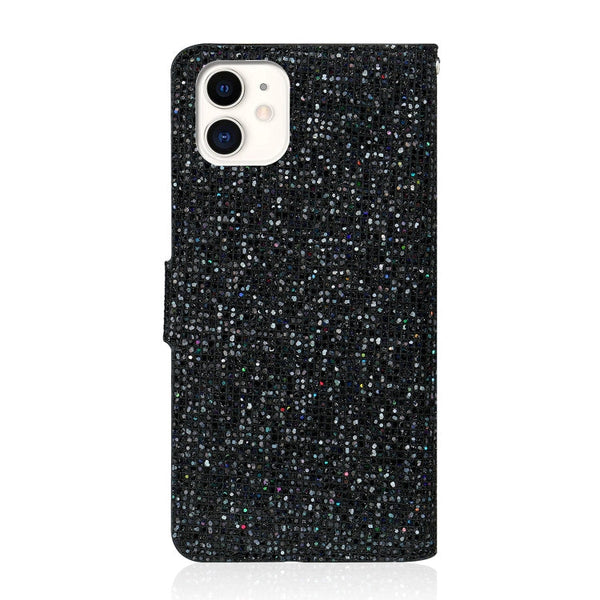 Glitter Powder Horizontal Flip Leather Case with Card Slots & Holder & Lanyard, For iPhone 12 / 12 Pro, For iPhone 12 Pro Max