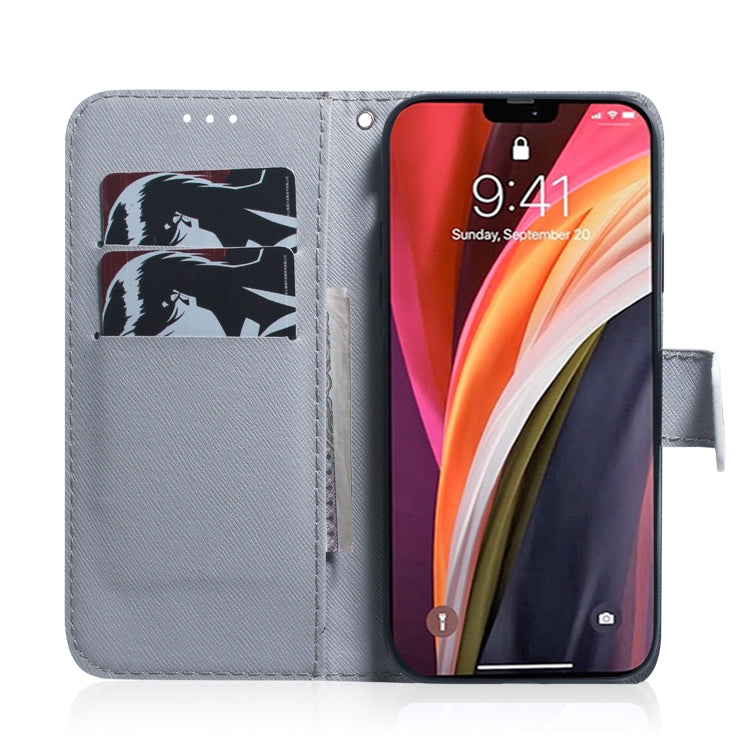 Coloured Drawing Horizontal Flip Leather Case, with Holder & Card Slots & Wallet