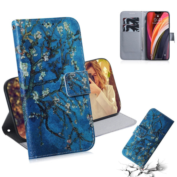 Coloured Drawing Horizontal Flip Leather Case, with Holder & Card Slots & Wallet