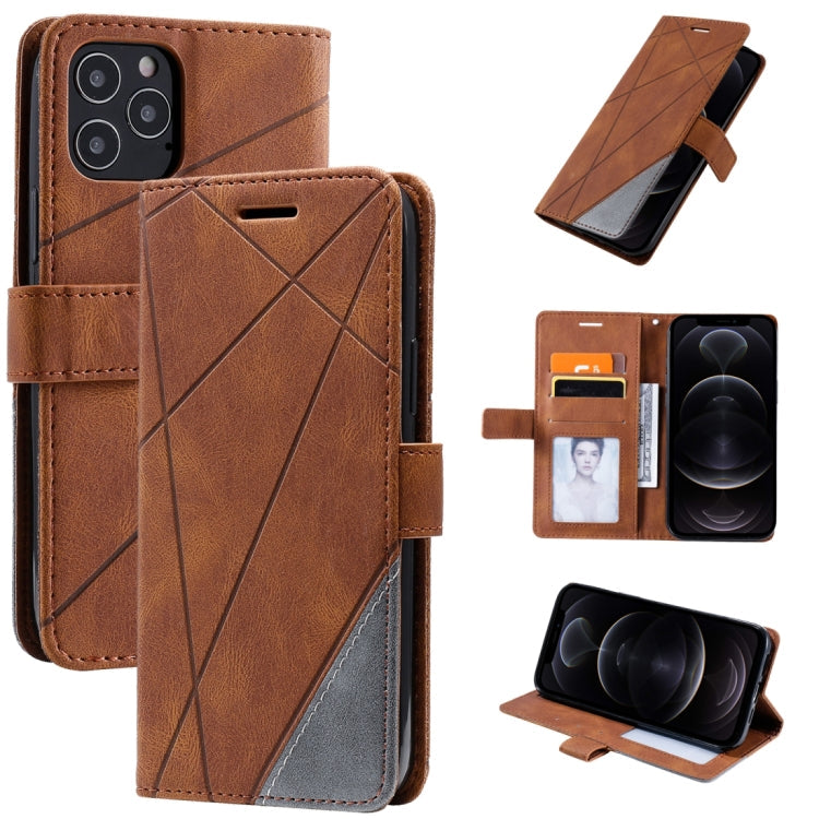 Skin Feel Splicing Horizontal Flip Leather Case with Holder & Card Slots & Wallet & Photo Frame, For iPhone 12 Pro Max, For iPhone 12 / 12 Pro, For iPhone 12 mini, For iPhone XR