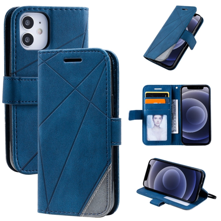 Skin Feel Splicing Horizontal Flip Leather Case with Holder & Card Slots & Wallet & Photo Frame, For iPhone 12 Pro Max, For iPhone 12 / 12 Pro, For iPhone 12 mini, For iPhone XR