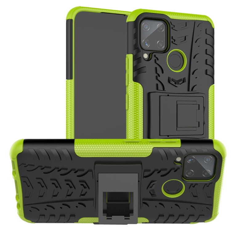 Tire Texture Shockproof TPU + PC Protective Case with Holder, For Xiaomi Redmi 9C, For OPPO Realme C15