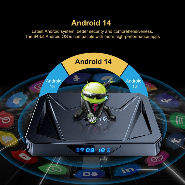 X96Q Pro+ Cortex-A55 Android 14 Octa-core CPU 4K HD Internet Set-top Box