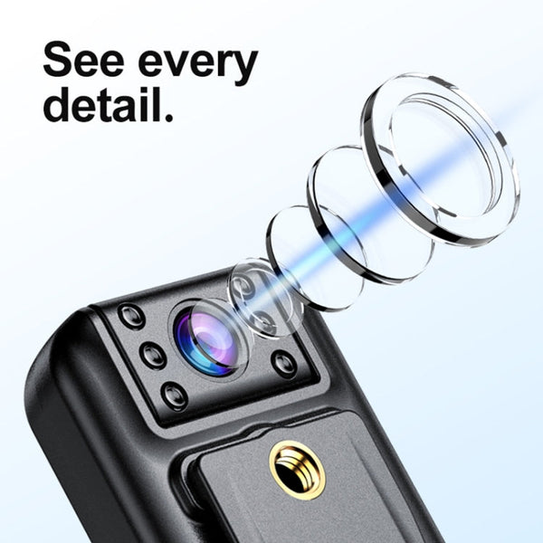 A82 IR Night Vision Rotating Lens 2K HD Video WiFi Recorder with Back Clip, A82