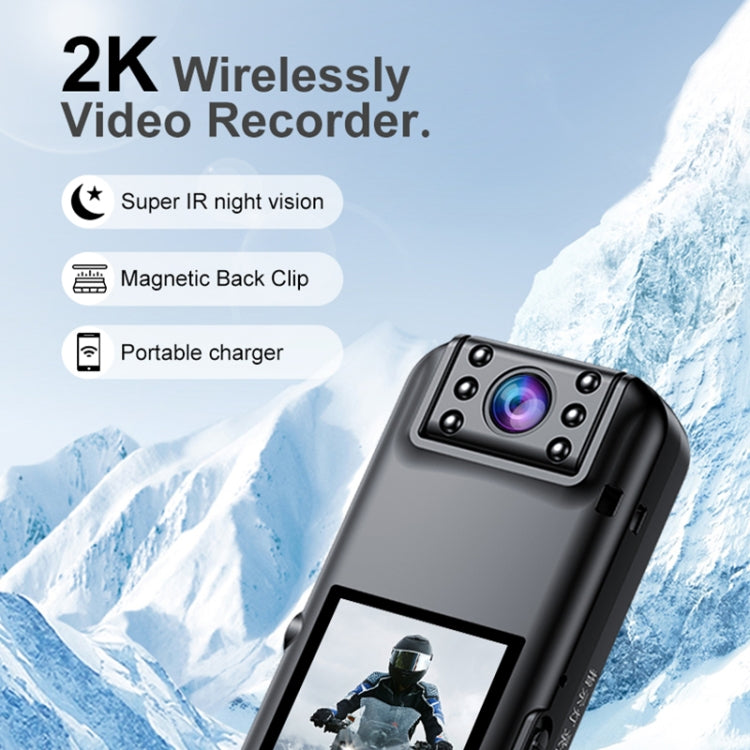 A82 IR Night Vision Rotating Lens 2K HD Video WiFi Recorder with Back Clip, A82