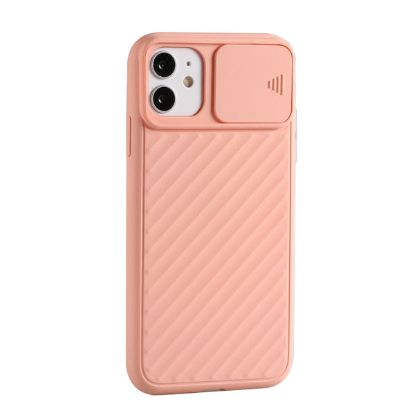 Sliding Camera Cover Design Twill Anti-Slip TPU Case, For iPhone 12 Pro Max