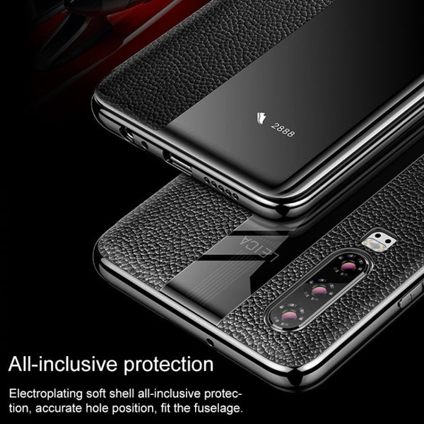 Genuine Leather Smart Flip Protective Case