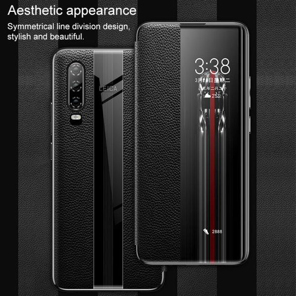 Genuine Leather Smart Flip Protective Case