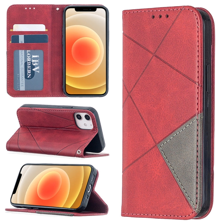 Rhombus Texture Horizontal Flip Magnetic Leather Case with Holder & Card Slots, For Xiaomi Redmi 9A, For Xiaomi Redmi 9C, For iPhone 12 mini, For iPhone 12 / 12 Pro