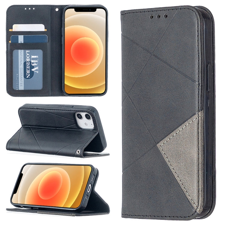 Rhombus Texture Horizontal Flip Magnetic Leather Case with Holder & Card Slots, For Xiaomi Redmi 9A, For Xiaomi Redmi 9C, For iPhone 12 mini, For iPhone 12 / 12 Pro