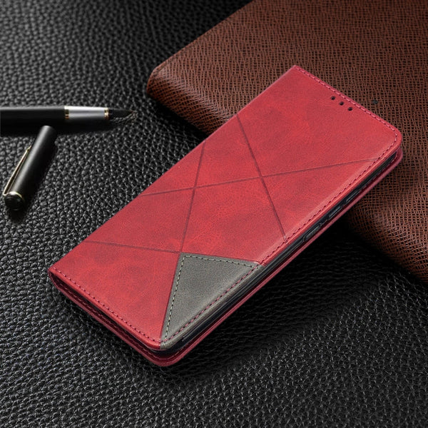 Rhombus Texture Horizontal Flip Magnetic Leather Case with Holder & Card Slots, For Xiaomi Redmi 9A, For Xiaomi Redmi 9C, For iPhone 12 mini, For iPhone 12 / 12 Pro