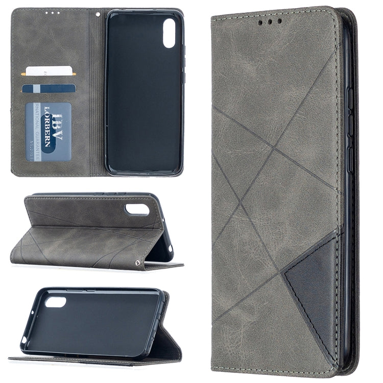 Rhombus Texture Horizontal Flip Magnetic Leather Case with Holder & Card Slots, For Xiaomi Redmi 9A, For Xiaomi Redmi 9C, For iPhone 12 mini, For iPhone 12 / 12 Pro