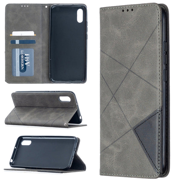 Rhombus Texture Horizontal Flip Magnetic Leather Case with Holder & Card Slots, For Xiaomi Redmi 9A, For Xiaomi Redmi 9C, For iPhone 12 mini, For iPhone 12 / 12 Pro