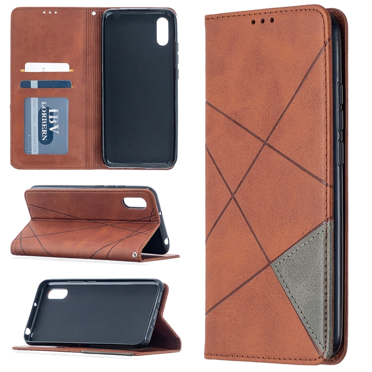 Rhombus Texture Horizontal Flip Magnetic Leather Case with Holder & Card Slots, For Xiaomi Redmi 9A, For Xiaomi Redmi 9C, For iPhone 12 mini, For iPhone 12 / 12 Pro