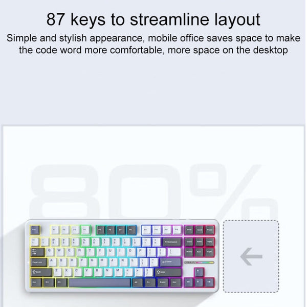 AULA F87 87 Keys Wired/2.4G/Bluetooth Three Model Customized RGB Mechanical Keyboard