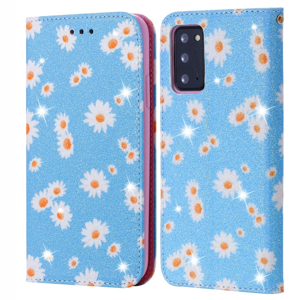 Glittering Daisy Magnetic Horizontal Flip Leather Case with Holder & Card Slots & Photo Frame, For Samsung Galaxy Note20