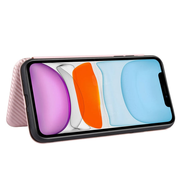 Carbon Fiber Texture Magnetic Horizontal Flip TPU + PC + PU Leather Case with Card Slot, For iPhone 11, For iPhone 12 mini, For iPhone 12 / 12 Pro, For iPhone 12 Pro Max