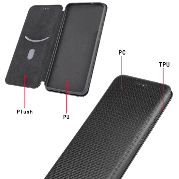 Carbon Fiber Texture Magnetic Horizontal Flip TPU + PC + PU Leather Case with Card Slot, For iPhone 11, For iPhone 12 mini, For iPhone 12 / 12 Pro, For iPhone 12 Pro Max