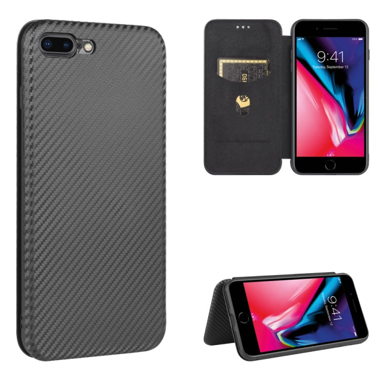 Carbon Fiber Texture Magnetic Horizontal Flip TPU + PC + PU Leather Case with Card Slot, For iPhone 7 / 8 / SE 2020 / SE 2022, For iPhone 7 Plus / 8 Plus, For iPhone XR, For iPhone XS Max