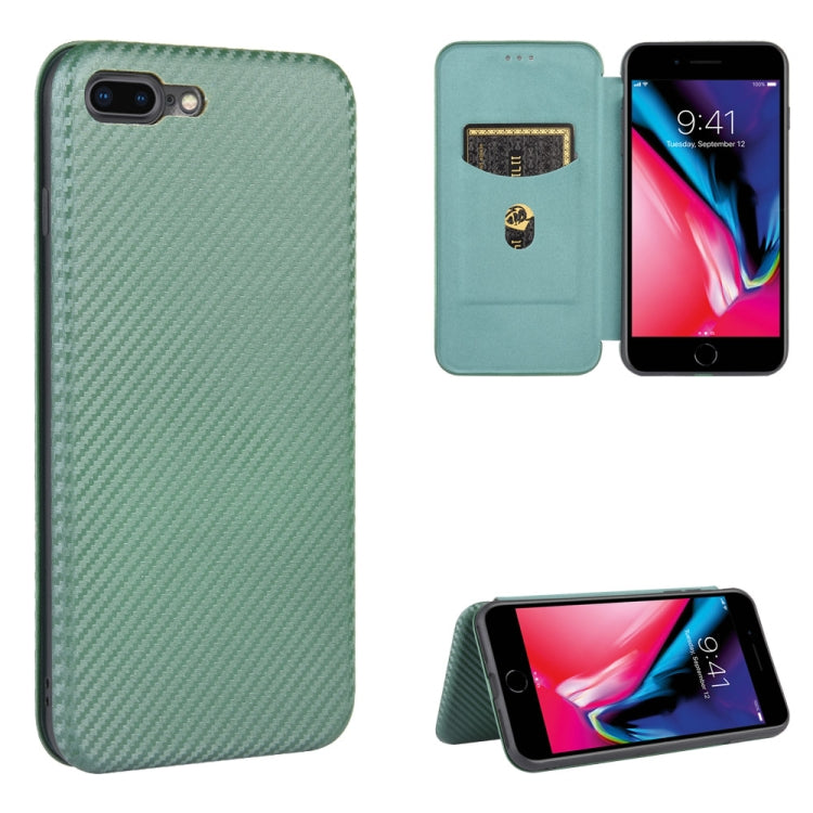Carbon Fiber Texture Magnetic Horizontal Flip TPU + PC + PU Leather Case with Card Slot, For iPhone 7 / 8 / SE 2020 / SE 2022, For iPhone 7 Plus / 8 Plus, For iPhone XR, For iPhone XS Max