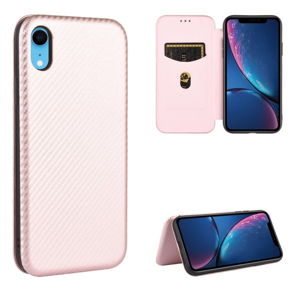 Carbon Fiber Texture Magnetic Horizontal Flip TPU + PC + PU Leather Case with Card Slot, For iPhone 7 / 8 / SE 2020 / SE 2022, For iPhone 7 Plus / 8 Plus, For iPhone XR, For iPhone XS Max