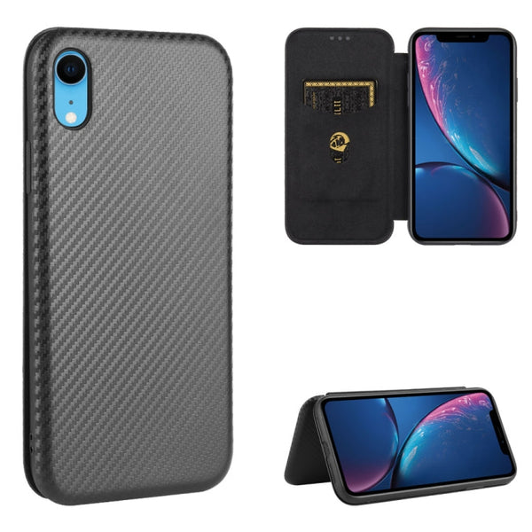 Carbon Fiber Texture Magnetic Horizontal Flip TPU + PC + PU Leather Case with Card Slot, For iPhone 7 / 8 / SE 2020 / SE 2022, For iPhone 7 Plus / 8 Plus, For iPhone XR, For iPhone XS Max