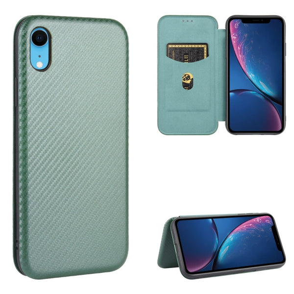 Carbon Fiber Texture Magnetic Horizontal Flip TPU + PC + PU Leather Case with Card Slot, For iPhone 7 / 8 / SE 2020 / SE 2022, For iPhone 7 Plus / 8 Plus, For iPhone XR, For iPhone XS Max