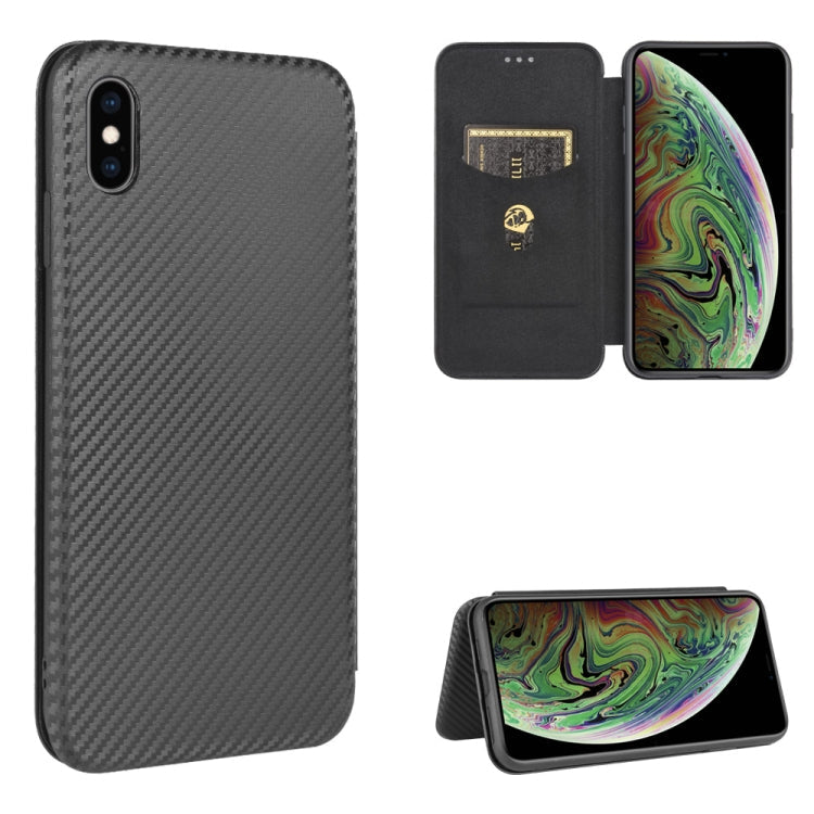 Carbon Fiber Texture Magnetic Horizontal Flip TPU + PC + PU Leather Case with Card Slot, For iPhone 7 / 8 / SE 2020 / SE 2022, For iPhone 7 Plus / 8 Plus, For iPhone XR, For iPhone XS Max