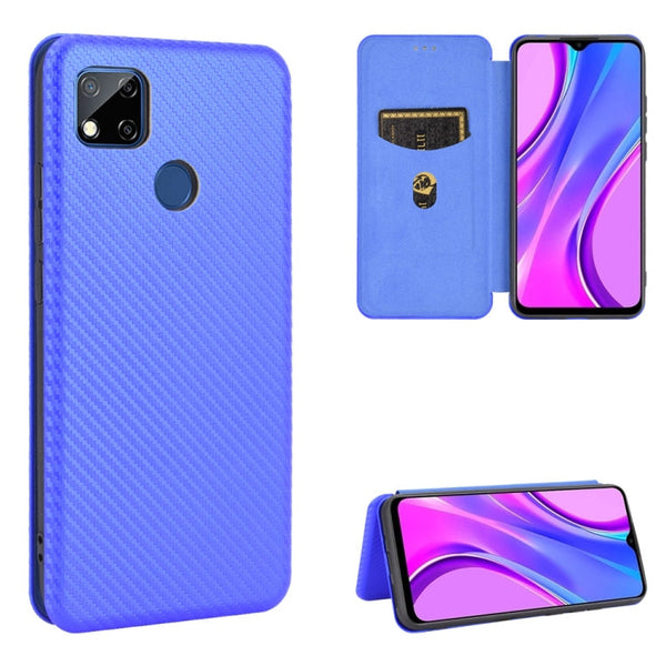 Carbon Fiber Texture Magnetic Horizontal Flip TPU + PC + PU Leather Case with Card Slot, For Xiaomi Redmi 9C, For Xiaomi Redmi 8A, For Xiaomi Redmi 8, For Xiaomi Redmi 9