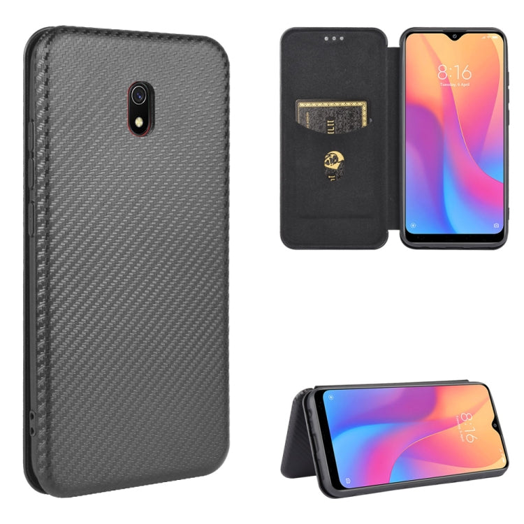 Carbon Fiber Texture Magnetic Horizontal Flip TPU + PC + PU Leather Case with Card Slot, For Xiaomi Redmi 9C, For Xiaomi Redmi 8A, For Xiaomi Redmi 8, For Xiaomi Redmi 9