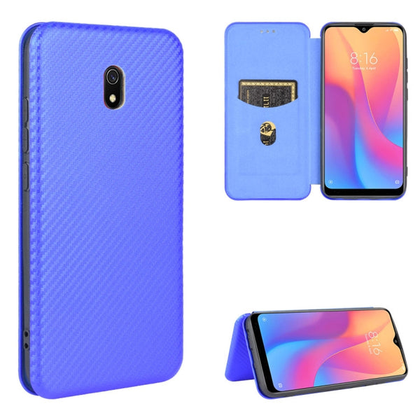 Carbon Fiber Texture Magnetic Horizontal Flip TPU + PC + PU Leather Case with Card Slot, For Xiaomi Redmi 9C, For Xiaomi Redmi 8A, For Xiaomi Redmi 8, For Xiaomi Redmi 9