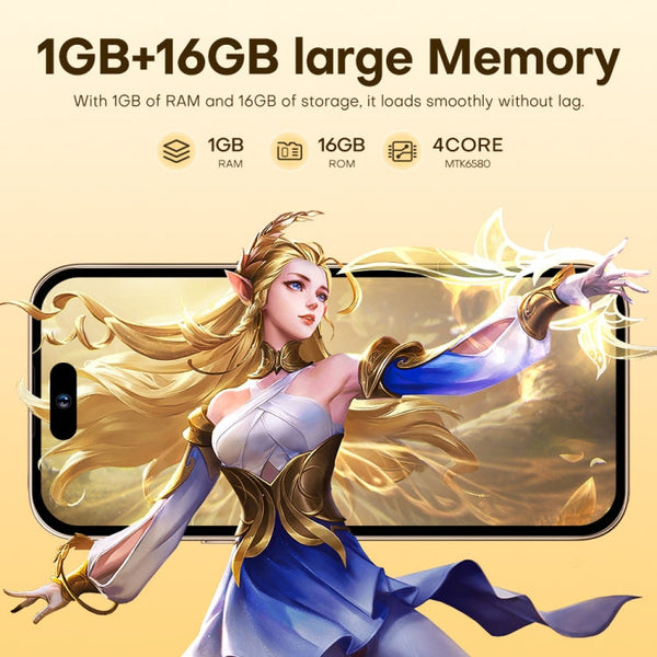 U218 / i16 Pro Max, 1GB+16GB, 6.6 inch Android 8.1 MTK6580A Quad Core, OTG, Network: 3G, Dual SIM, EU Plug, US Plug, UK Plug, AU Plug
