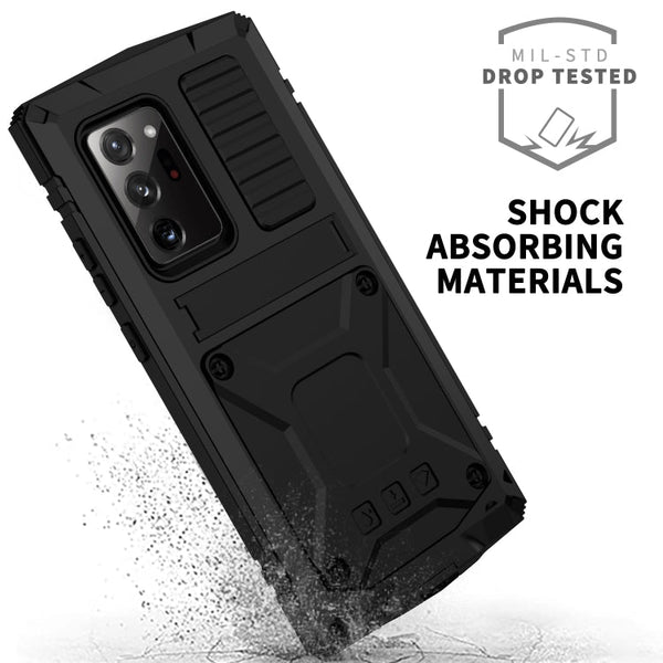 Shockproof Waterproof Dust-proof Metal + Silicone Protective Case with Holder, For Samsung Galaxy Note 20 Ultra, For Samsung Galaxy Note 20