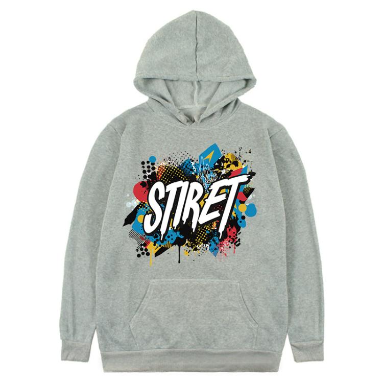 Alphabet Printed Fleece Hooded Sweatshirt Print On Your Demand, XS, S