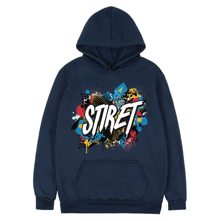 Alphabet Printed Fleece Hooded Sweatshirt Print On Your Demand, XS, S